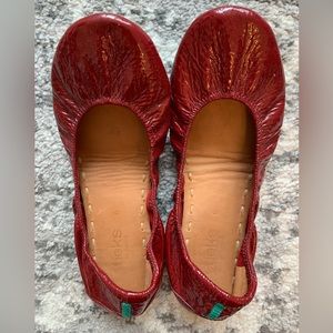 Tieks Ruby Red Patent Size 9 Ballet Flats
